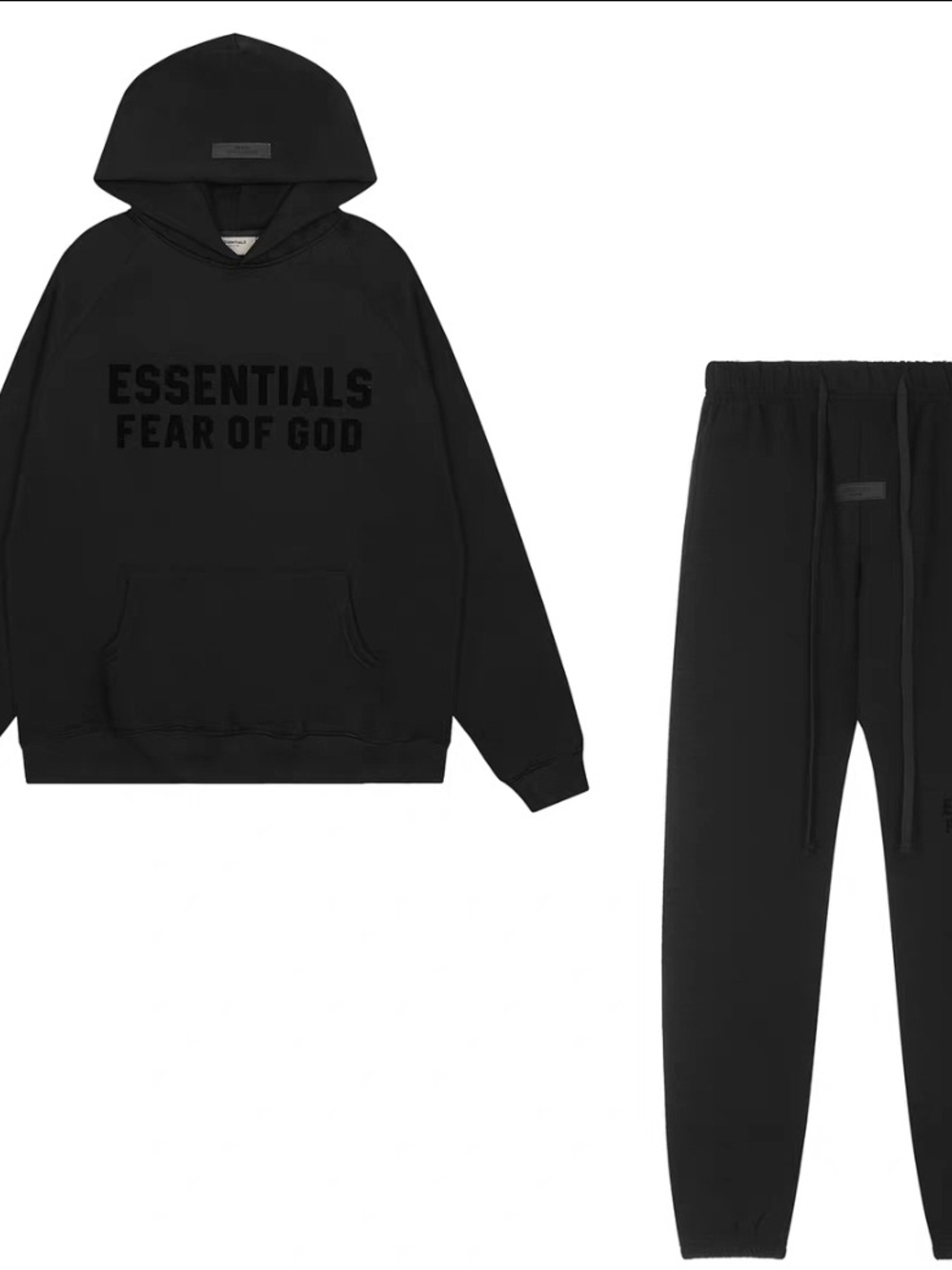 Essentials Black Hoodie & Joggers Set